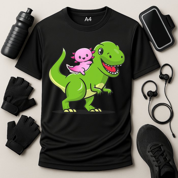 Funny Kawaii  Dino Dinosaur Axolotl Lover Cooling Performance Crew T-Shirt