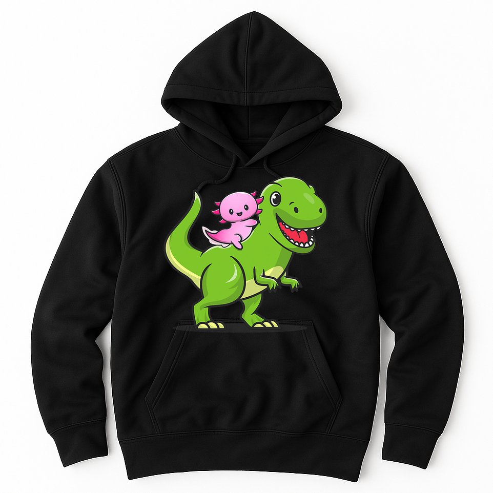 Funny Kawaii  Dino Dinosaur Axolotl Lover Hoodie