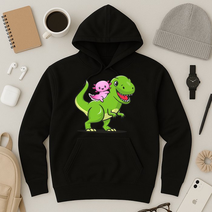 Funny Kawaii  Dino Dinosaur Axolotl Lover Hoodie