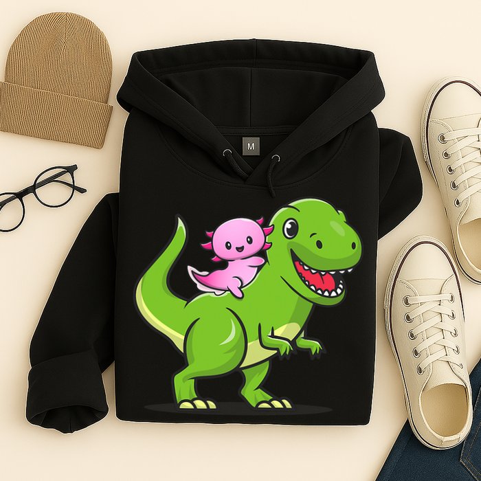 Funny Kawaii  Dino Dinosaur Axolotl Lover Hoodie