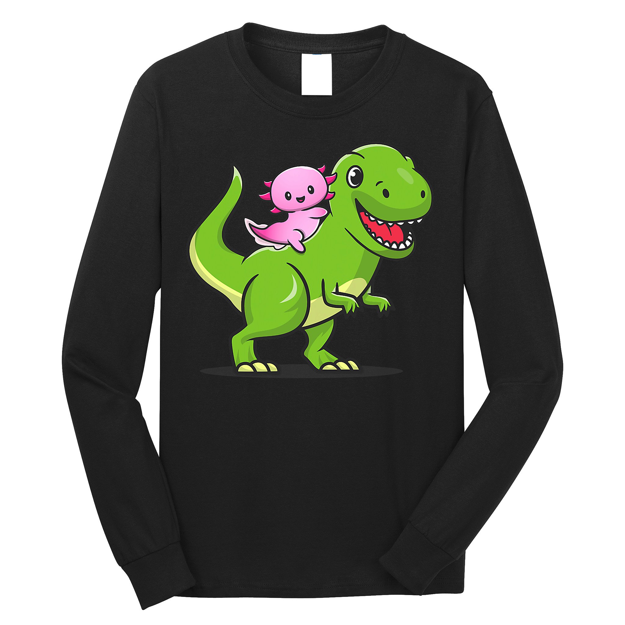Funny Kawaii  Dino Dinosaur Axolotl Lover Long Sleeve Shirt