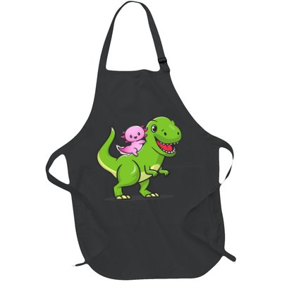 Funny Kawaii  Dino Dinosaur Axolotl Lover Full-Length Apron With Pockets