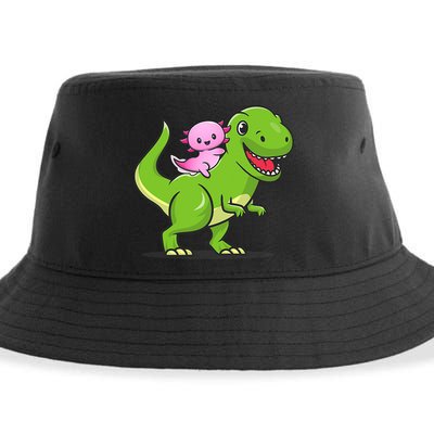 Funny Kawaii  Dino Dinosaur Axolotl Lover Sustainable Bucket Hat