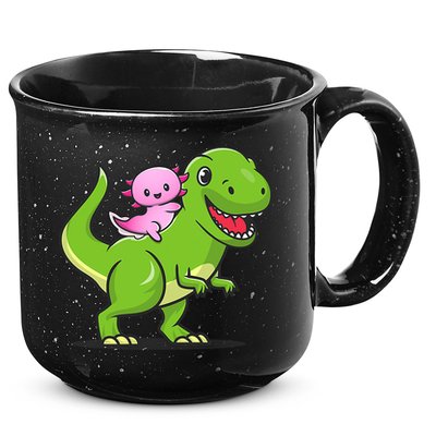 Funny Kawaii  Dino Dinosaur Axolotl Lover 15oz Campfire Ceramic Mug
