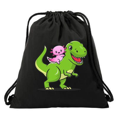 Funny Kawaii  Dino Dinosaur Axolotl Lover Drawstring Bag