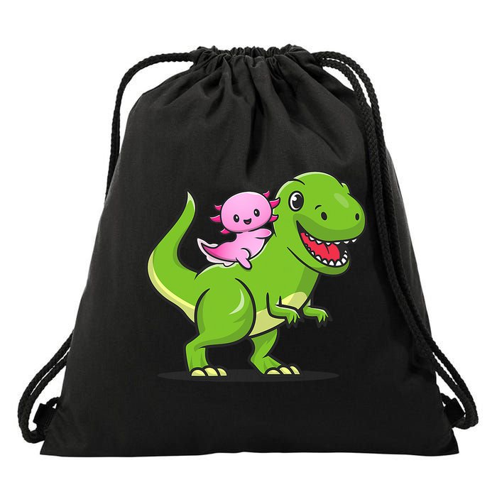 Funny Kawaii  Dino Dinosaur Axolotl Lover Drawstring Bag