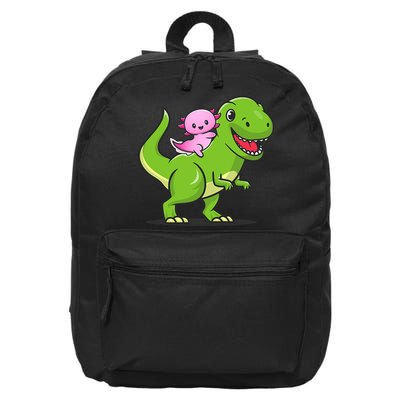 Funny Kawaii  Dino Dinosaur Axolotl Lover 16 in Basic Backpack