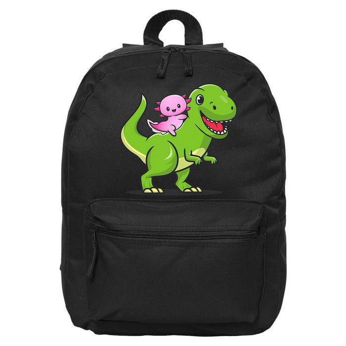 Funny Kawaii  Dino Dinosaur Axolotl Lover 16 in Basic Backpack
