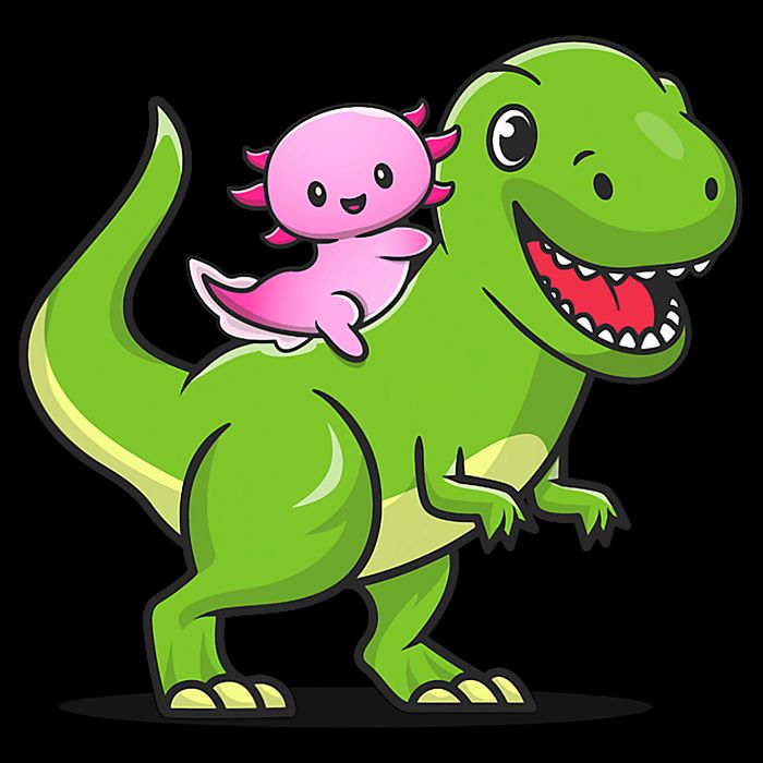 Funny Kawaii  Dino Dinosaur Axolotl Lover 16 in Basic Backpack
