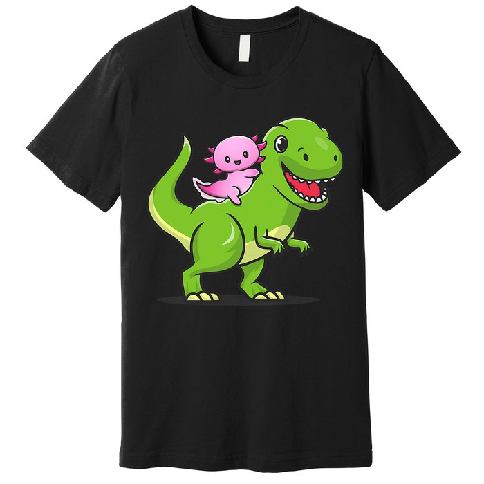 Funny Kawaii  Dino Dinosaur Axolotl Lover Premium T-Shirt