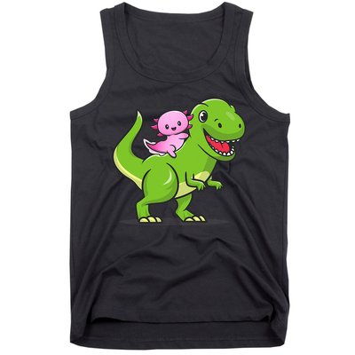 Funny Kawaii  Dino Dinosaur Axolotl Lover Tank Top