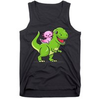 Funny Kawaii  Dino Dinosaur Axolotl Lover Tank Top