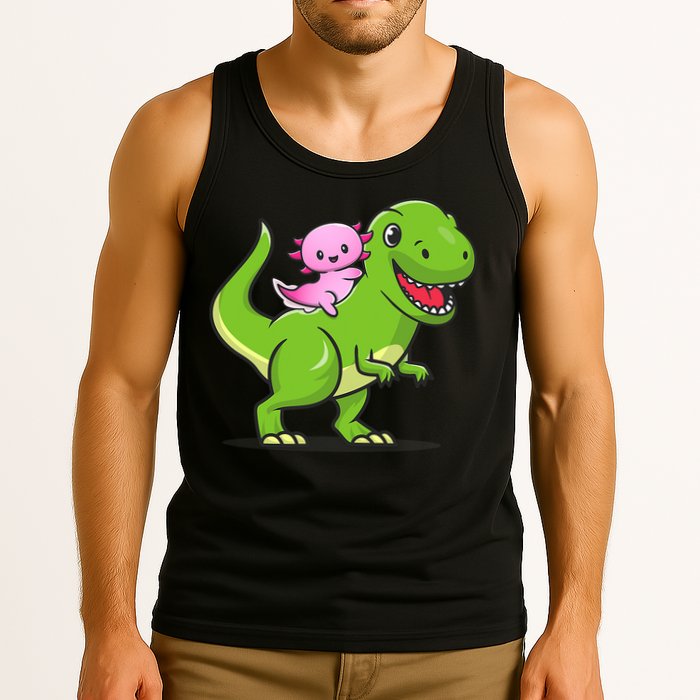 Funny Kawaii  Dino Dinosaur Axolotl Lover Tank Top