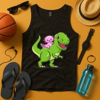 Funny Kawaii  Dino Dinosaur Axolotl Lover Tank Top