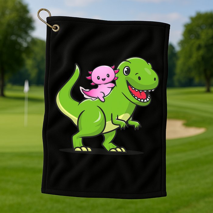Funny Kawaii  Dino Dinosaur Axolotl Lover Golf Towel