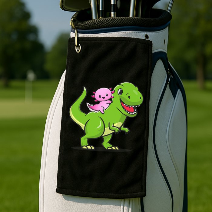 Funny Kawaii  Dino Dinosaur Axolotl Lover Golf Towel
