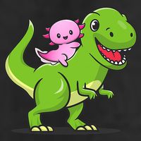 Funny Kawaii  Dino Dinosaur Axolotl Lover Golf Towel