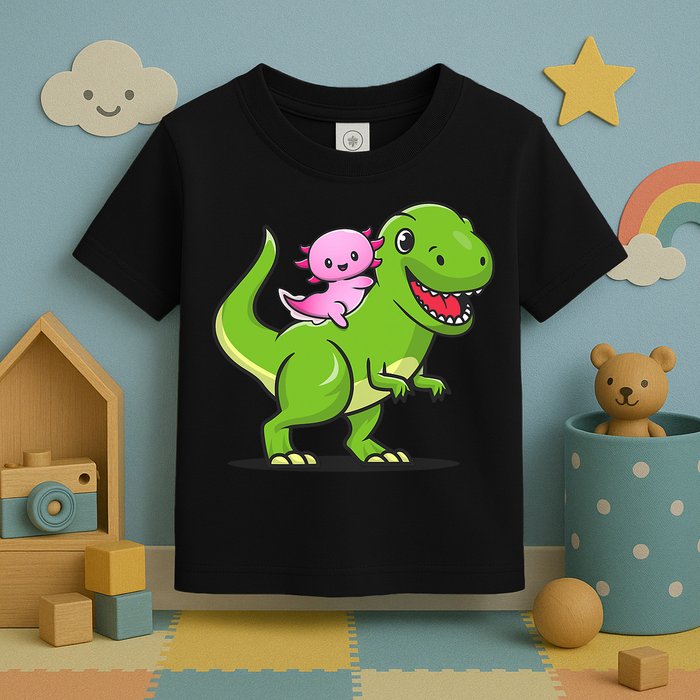 Funny Kawaii  Dino Dinosaur Axolotl Lover Toddler T-Shirt