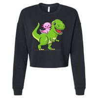 Funny Kawaii  Dino Dinosaur Axolotl Lover Cropped Pullover Crew