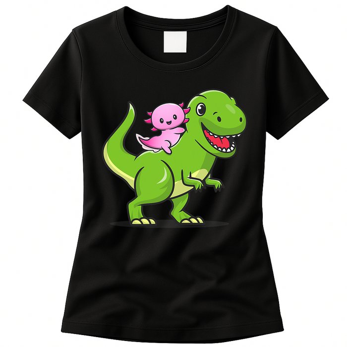 Funny Kawaii  Dino Dinosaur Axolotl Lover Womens T-Shirt