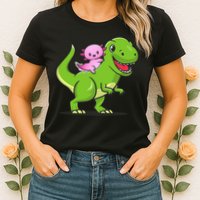 Funny Kawaii  Dino Dinosaur Axolotl Lover Womens T-Shirt