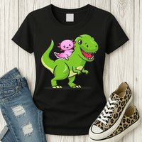 Funny Kawaii  Dino Dinosaur Axolotl Lover Womens T-Shirt