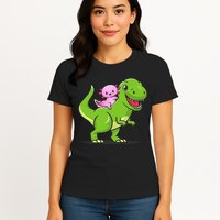 Funny Kawaii  Dino Dinosaur Axolotl Lover Womens T-Shirt