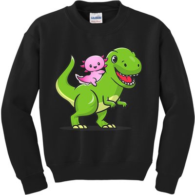 Funny Kawaii  Dino Dinosaur Axolotl Lover Kids Sweatshirt