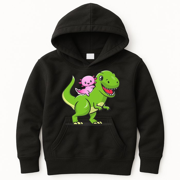 Funny Kawaii  Dino Dinosaur Axolotl Lover Kids Hoodie