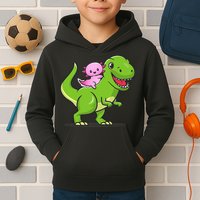 Funny Kawaii  Dino Dinosaur Axolotl Lover Kids Hoodie