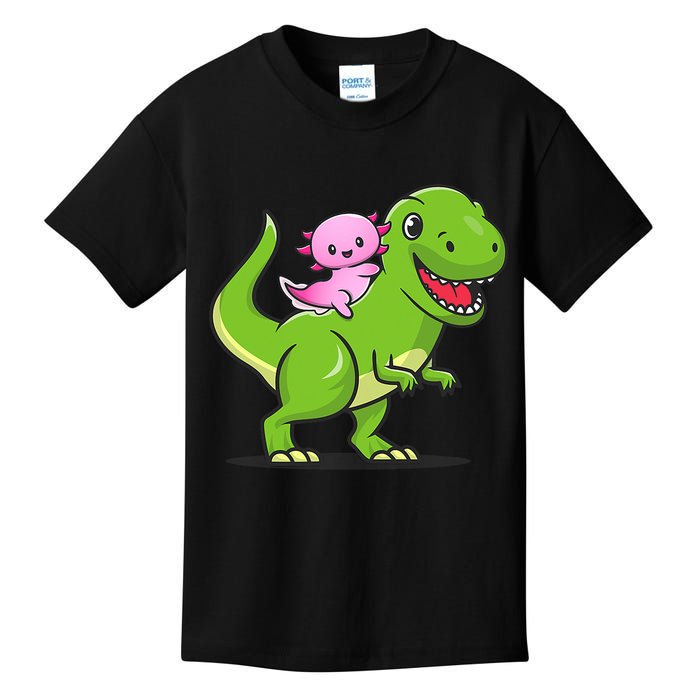 Funny Kawaii  Dino Dinosaur Axolotl Lover Kids T-Shirt