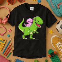 Funny Kawaii  Dino Dinosaur Axolotl Lover Kids T-Shirt