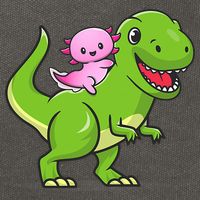 Funny Kawaii  Dino Dinosaur Axolotl Lover Cotton Canvas Backpack