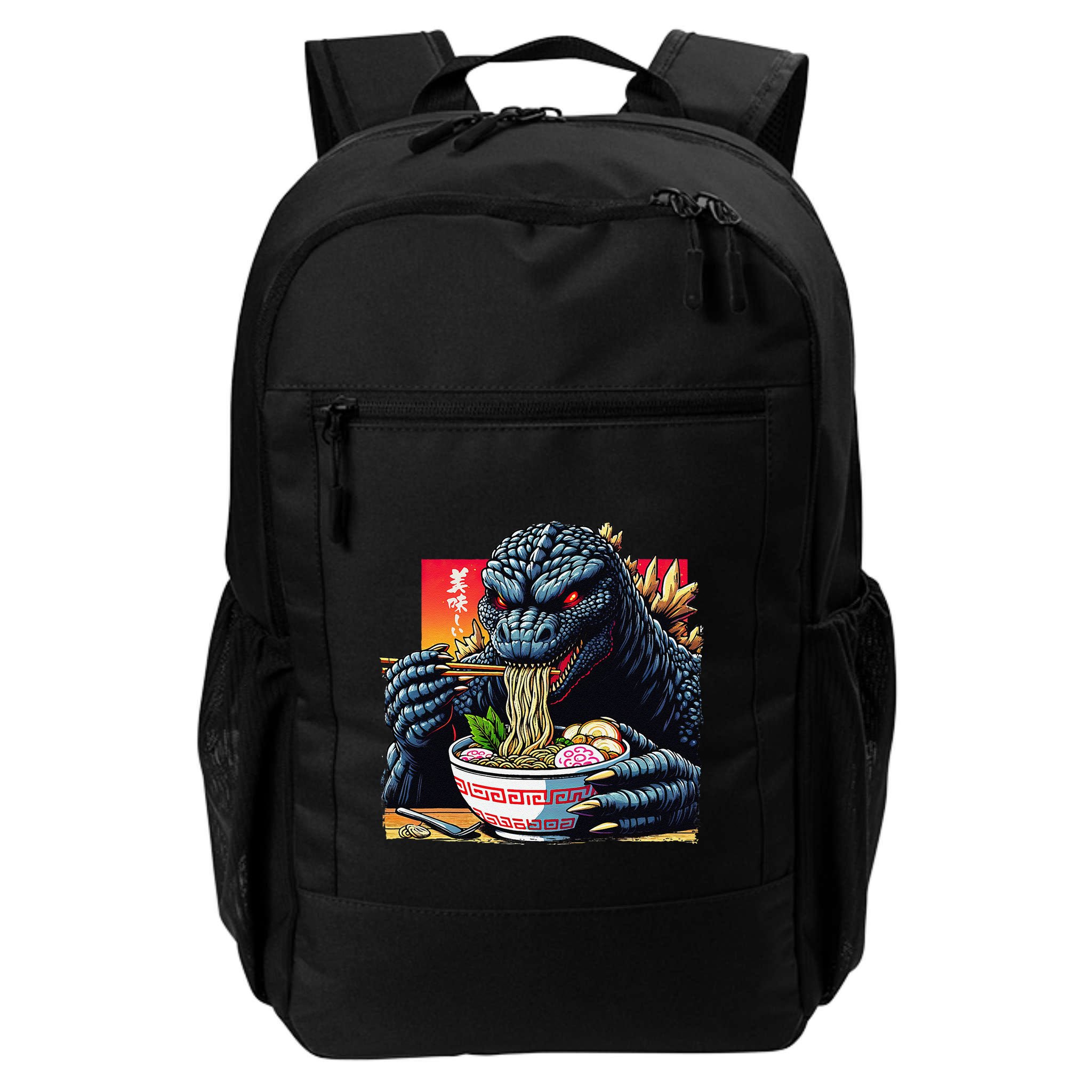 Funny Kaiju Eating Ramen Japanese Monster Lover Birthday Backpack