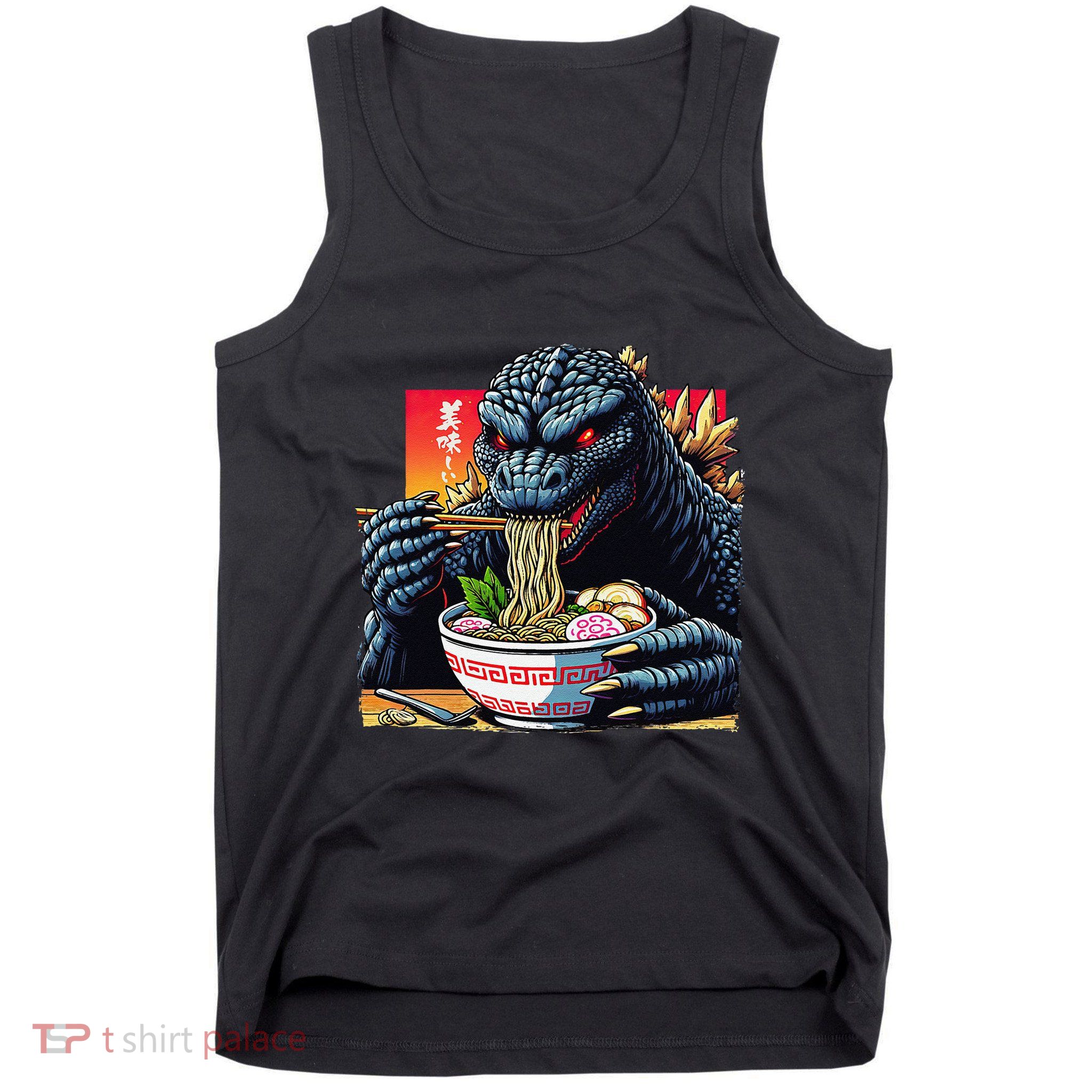 Funny Kaiju Eating Ramen Japanese Monster Lover Birthday Tank Top