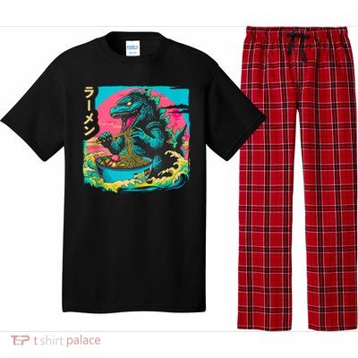 Funny Kaiju Eating Ramen Japanese Monster Lover Birthday Pajama Set