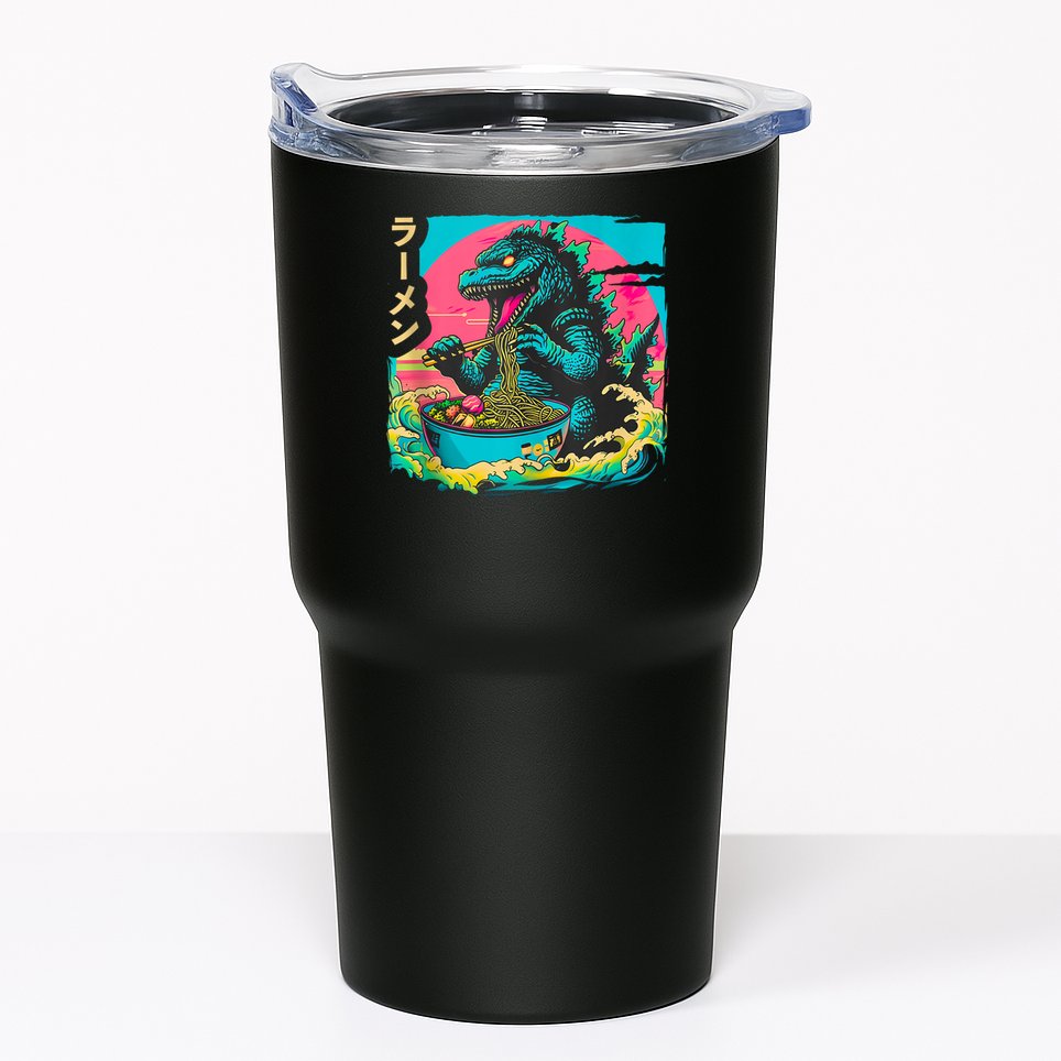 Funny Kaiju Eating Ramen Japanese Monster Lover Birthday Tumbler