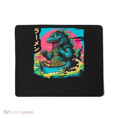 Funny Kaiju Eating Ramen Japanese Monster Lover Birthday Mousepad