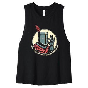 Funny Knight Elden Lord Gaming Meme Parody Women's Racerback Cropped Tank