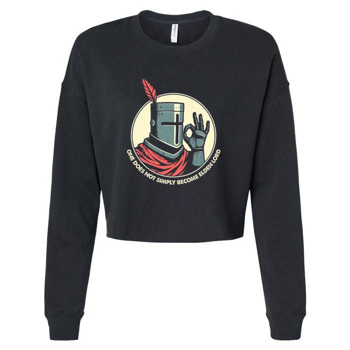 Funny Knight Elden Lord Gaming Meme Parody Cropped Pullover Crew