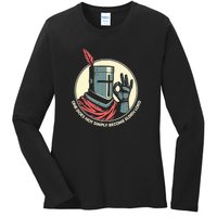 Funny Knight Elden Lord Gaming Meme Parody Ladies Long Sleeve Shirt