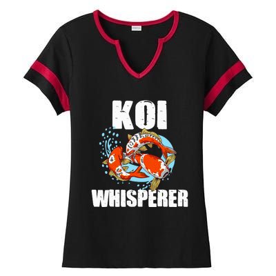 Funny Koi Fish Gift Cool Koi Whisperer Fish Lover Ladies Halftime Notch Neck Tee