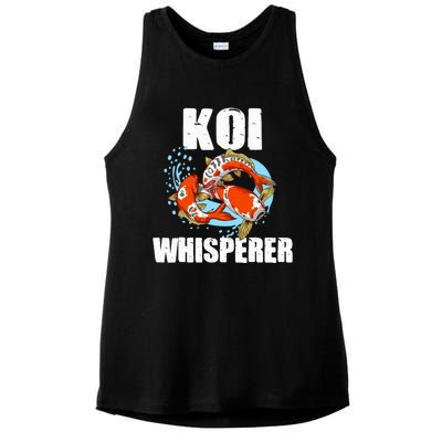 Funny Koi Fish Gift Cool Koi Whisperer Fish Lover Ladies PosiCharge Tri-Blend Wicking Tank