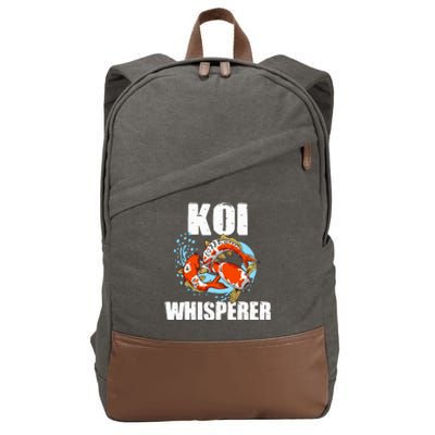 Funny Koi Fish Gift Cool Koi Whisperer Fish Lover Cotton Canvas Backpack