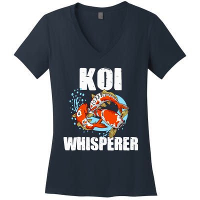 Funny Koi Fish Gift Cool Koi Whisperer Fish Lover Women's V-Neck T-Shirt