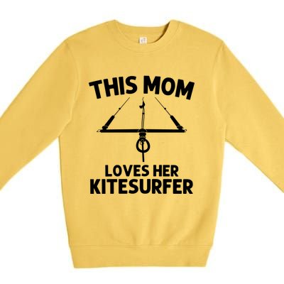 Funny Kitesurfing For Mom Mother Kiteboarding Kite Surfing Gift Premium Crewneck Sweatshirt