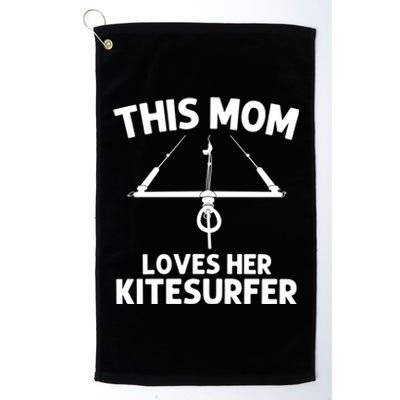 Funny Kitesurfing For Mom Mother Kiteboarding Kite Surfing Gift Platinum Collection Golf Towel