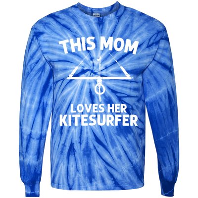 Funny Kitesurfing For Mom Mother Kiteboarding Kite Surfing Gift Tie-Dye Long Sleeve Shirt