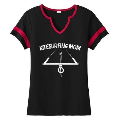 Funny Kitesurfing For Mom Mother Kiteboarding Kite Surfing Gift Ladies Halftime Notch Neck Tee