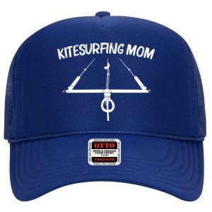 Funny Kitesurfing For Mom Mother Kiteboarding Kite Surfing Gift High Crown Mesh Back Trucker Hat